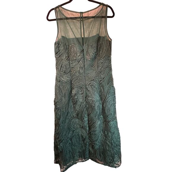 Mikael Aghal Green Sequin and Tulle Dress - Size 12 - Picture 3 of 13